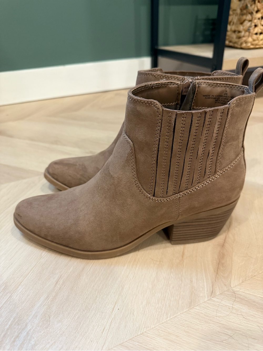 Old Navy Taupe Suede Ankle Boots